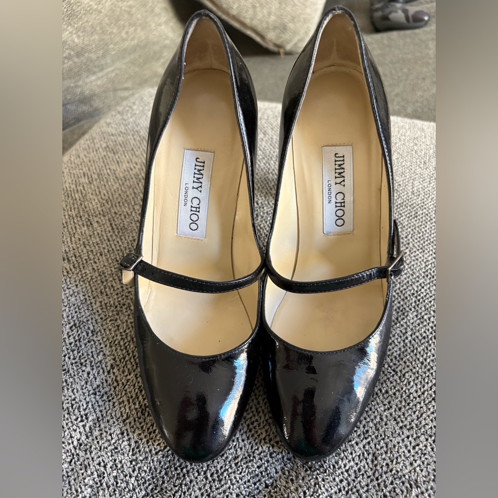 Jimmy Choo Patent Leather Mary Jane Block Heel size 37 - Picture 2 of 5